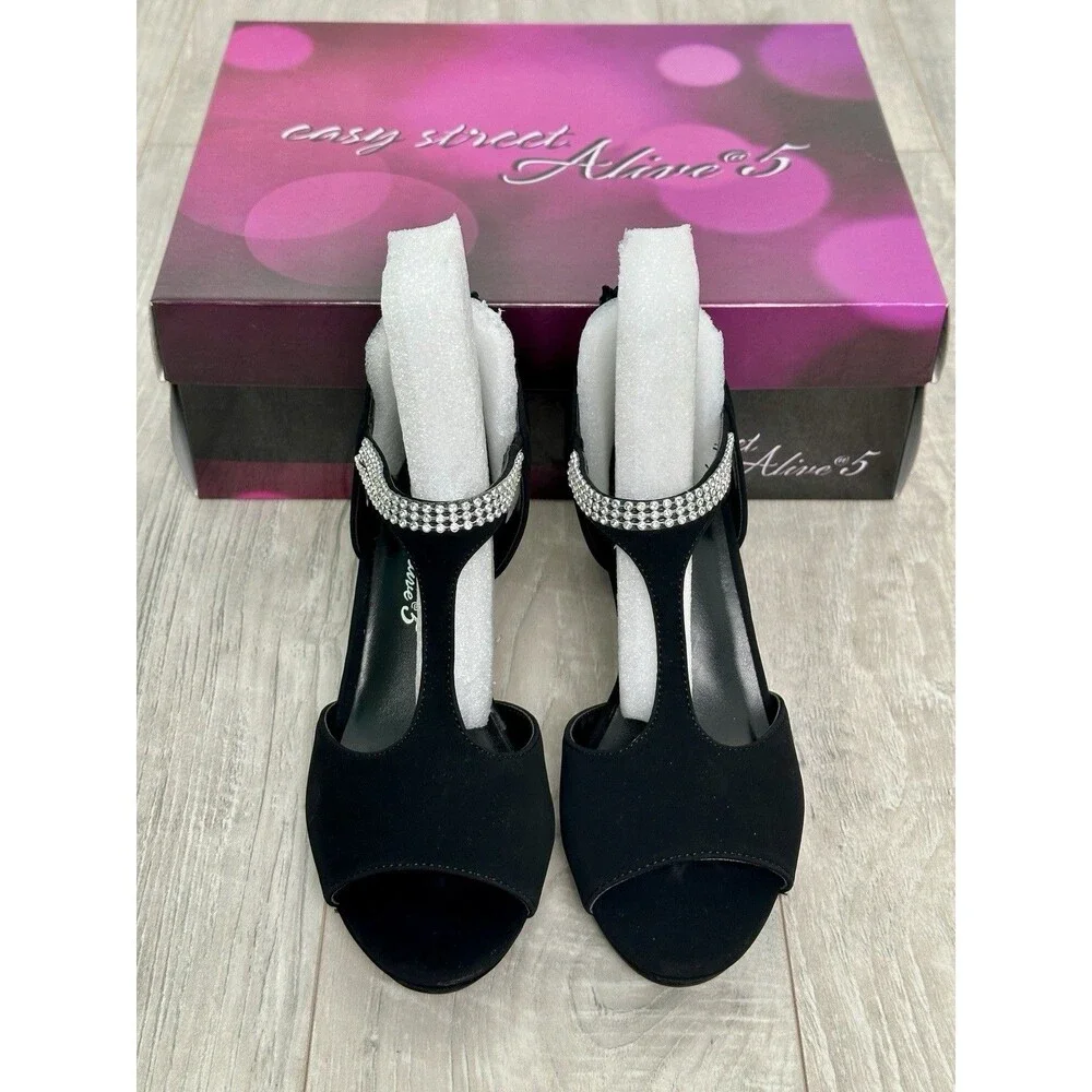Easy Street Womens Flash Pumps Black Lamy - 6.5M 193073876365